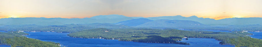 Lake Winnipesaukee and the surrounding mountains