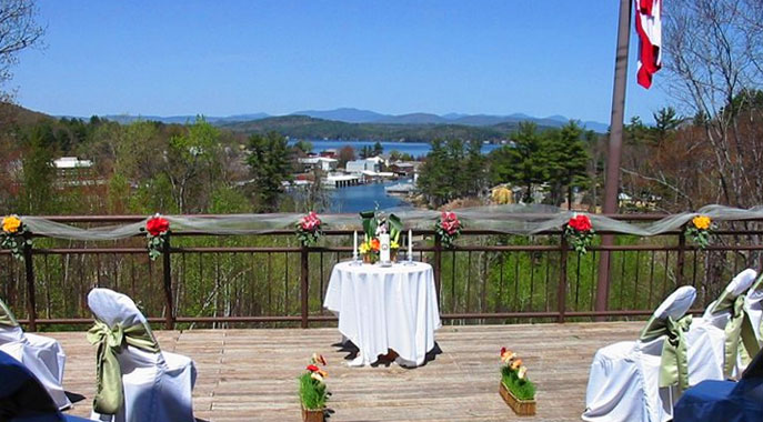 Views from the deck overlooking paugus bay
